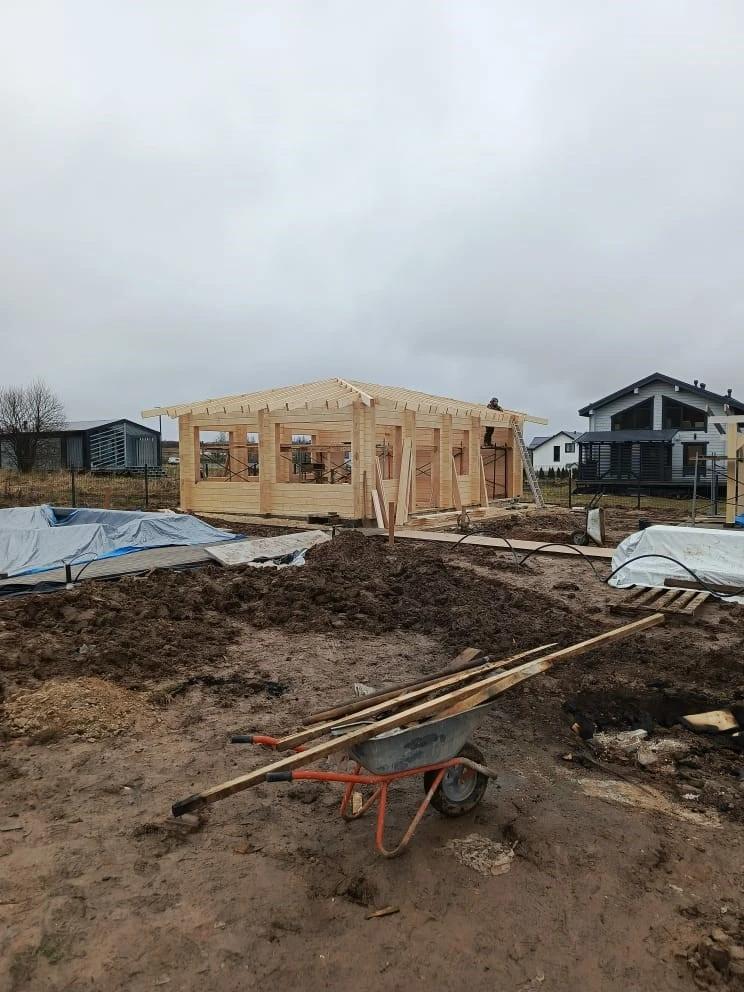 Беседка по индивидуальному проекту из клееного бруса в КП Bayside Residence