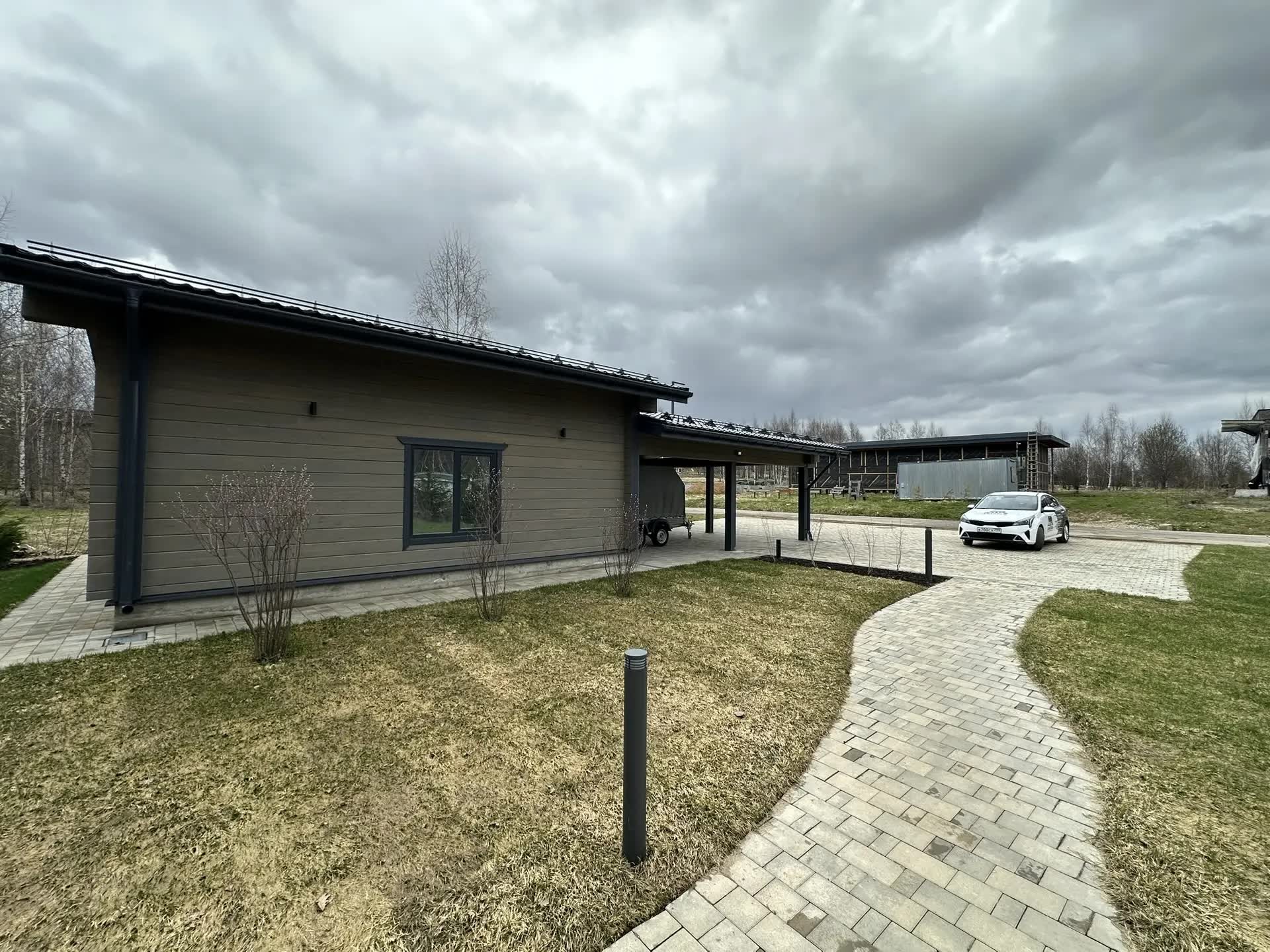 Гараж из клееного бруса по индивидуальному проекту в КП Bayside Residence