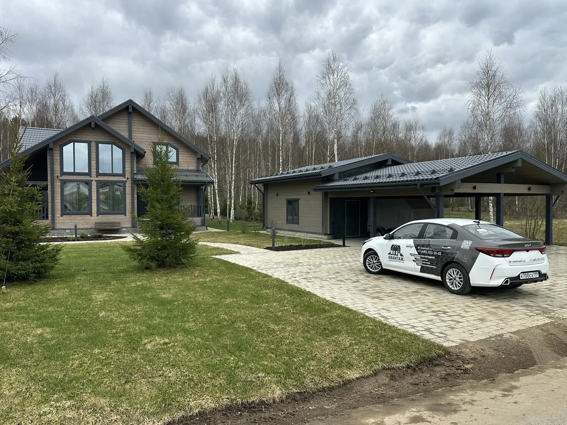 Гараж из клееного бруса по индивидуальному проекту в КП Bayside Residence