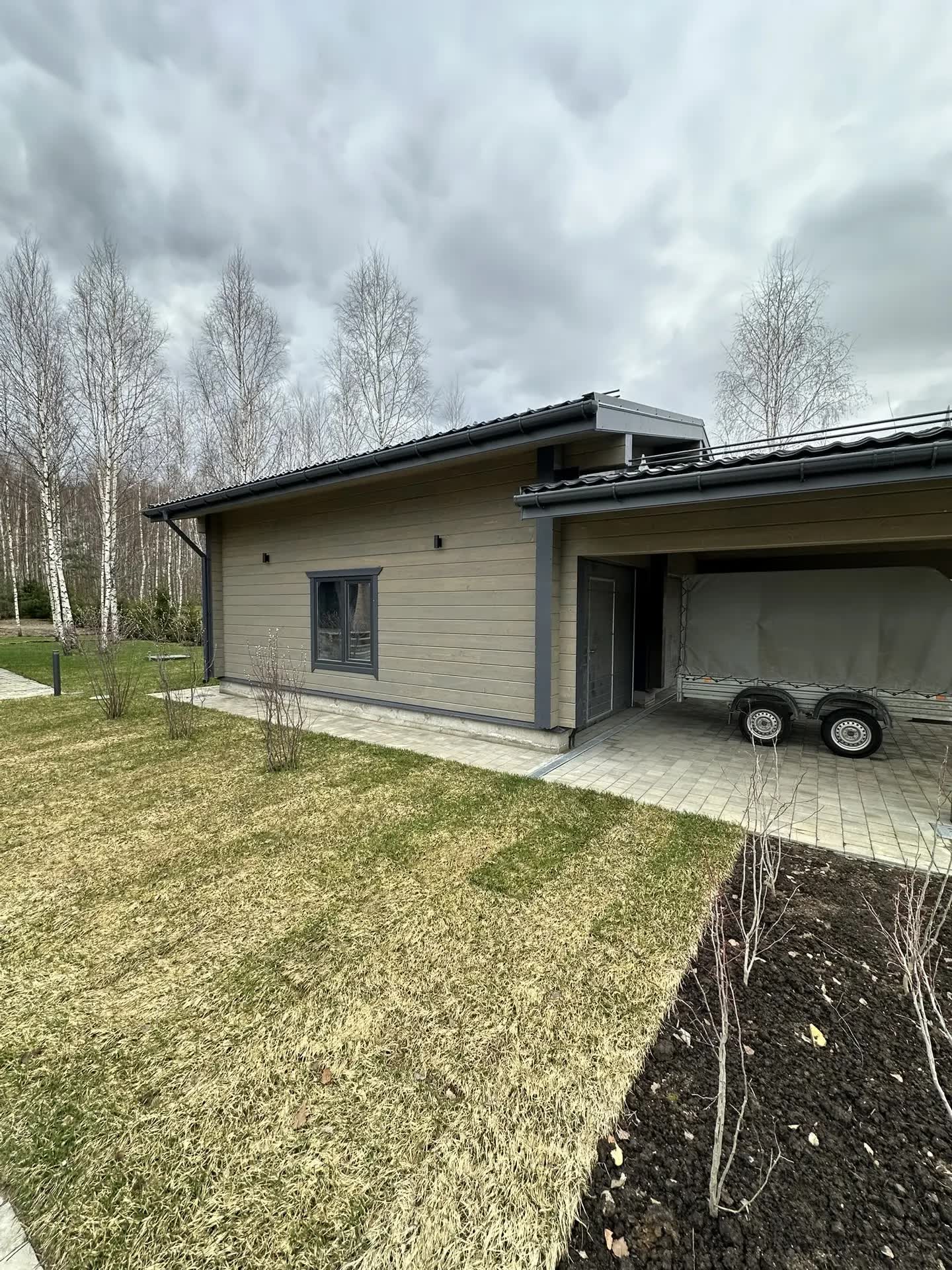 Гараж из клееного бруса по индивидуальному проекту в КП Bayside Residence